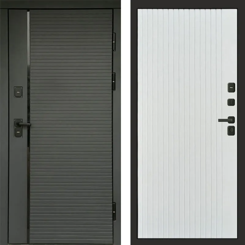 Фото Дверь Термо-Доор Графит LINE(Черная фурнитура) (квартира) DIS007540